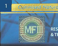 MF3 holographic decal with individual serial number (e.g. MF3 33030333)